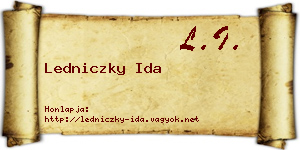 Ledniczky Ida névjegykártya